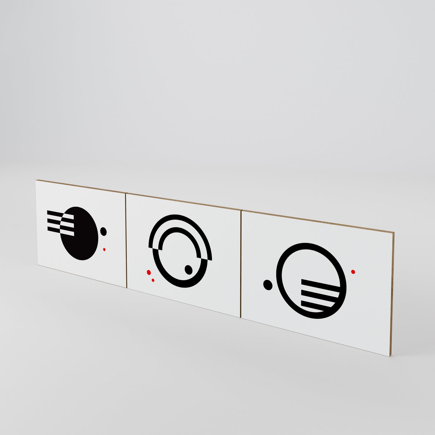 BLACK AND WHITE COMBINATION Set di 3 ante per mobile TV