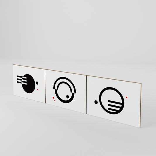 BLACK AND WHITE COMBINATION Set di 3 ante per mobile TV