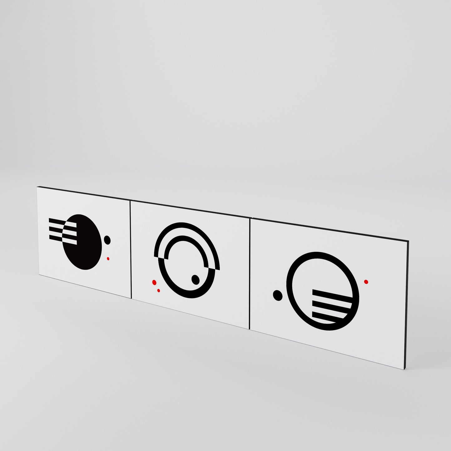 BLACK AND WHITE COMBINATION Set di 3 ante per mobile TV