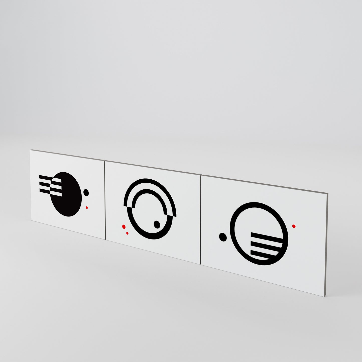 BLACK AND WHITE COMBINATION Set di 3 ante per mobile TV