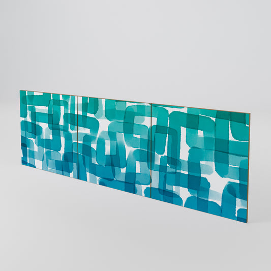 TURQUOISE RECTANGLES Set di 3 ante per madia