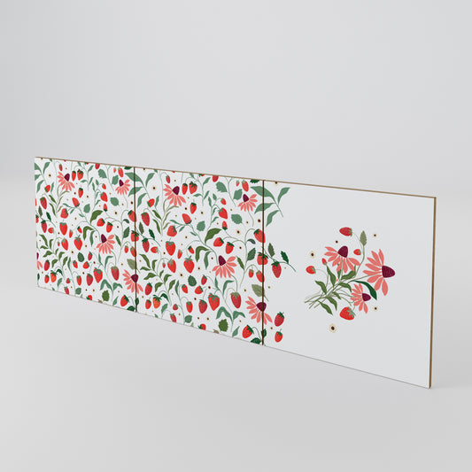 FLOWERS AND STRAWBERRIES Set di 3 ante per madia