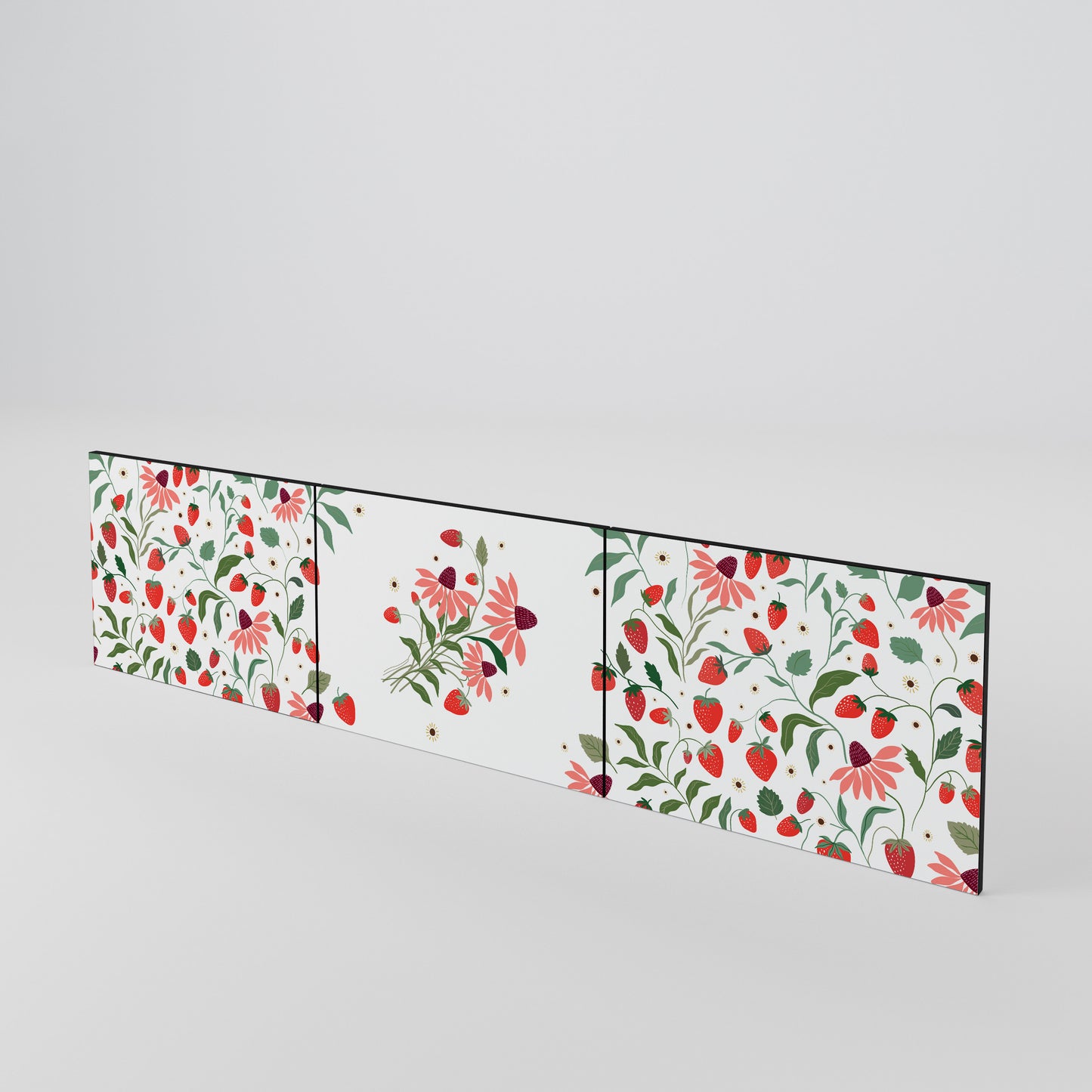 FLOWERS AND STRAWBERRIES Set di 3 ante per mobile TV