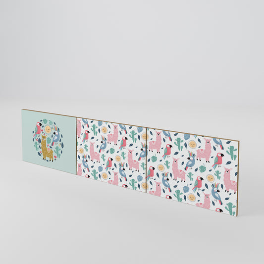 COLORFUL ALPACAS Set di 3 ante per mobile TV