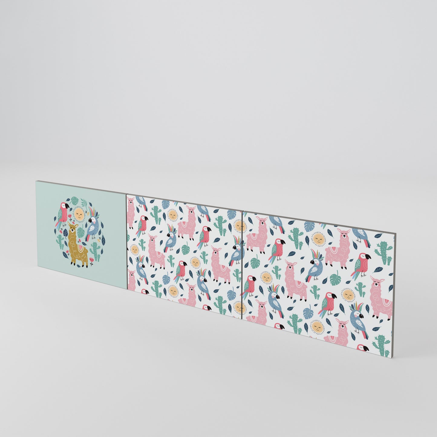 COLORFUL ALPACAS Set di 3 ante per mobile TV