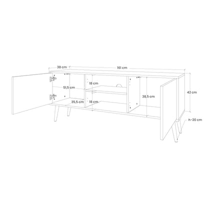 GEOMETRIC BRILLIANCE 2-Door TV Stand in Grey Finish