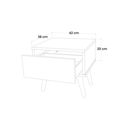 TRACES OF AUTUMN Nightstand in Oak Effect